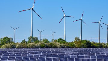 Solar panels and wind energy plants