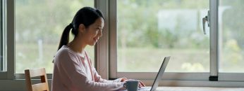Woman work on computer