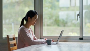 Woman work on computer